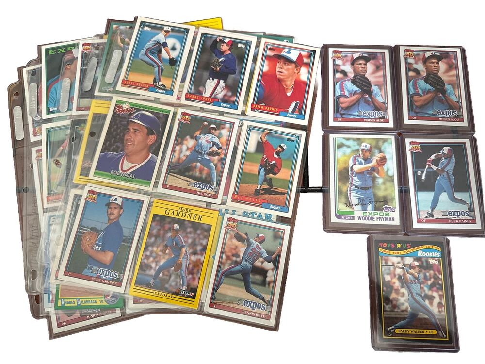 Montreal Expos Baseball Card Lot Moises Alou Rock Raines Larry Walker Rookie